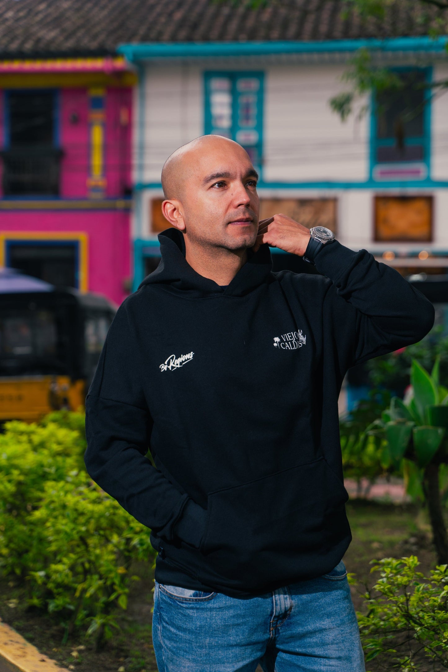 Hoodie Viejo Caldas - Negro